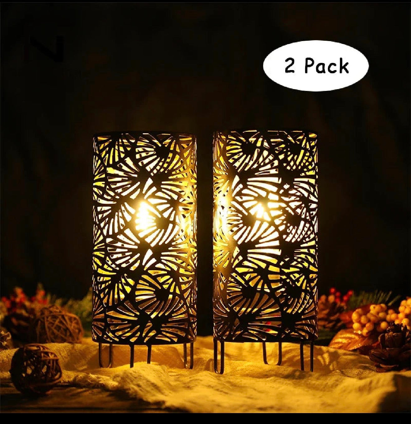 Ember Cut Patio Lamps (Set of 2)