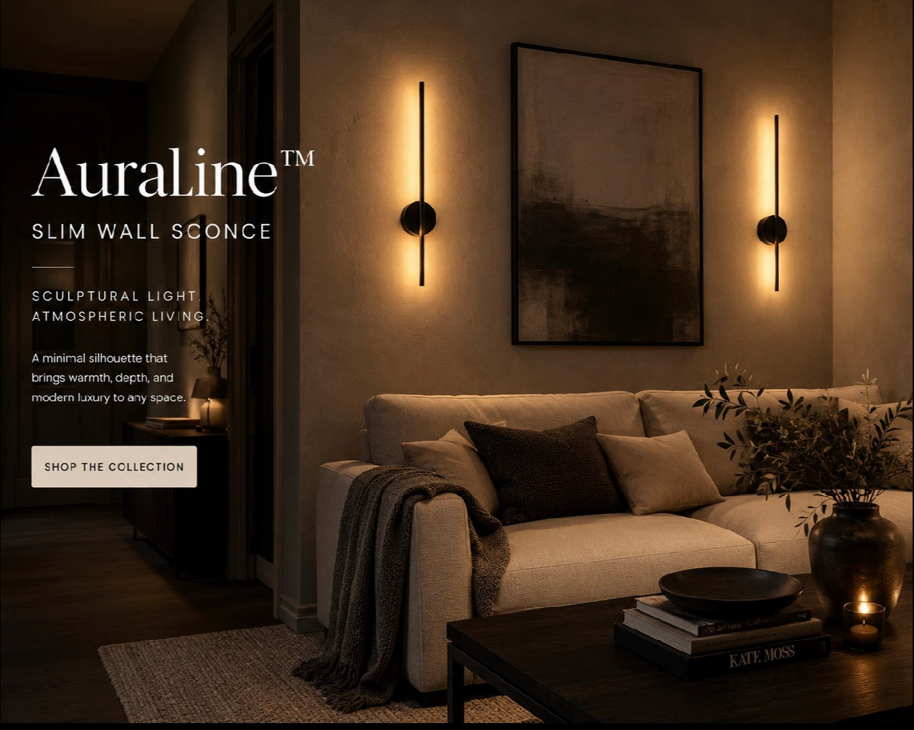 AuraLine Slim Wall Sconce (Set of 2)