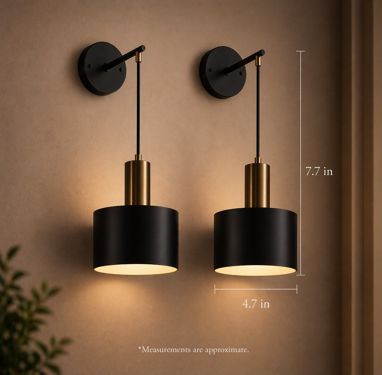 Noir Halo Wall Sconce Set