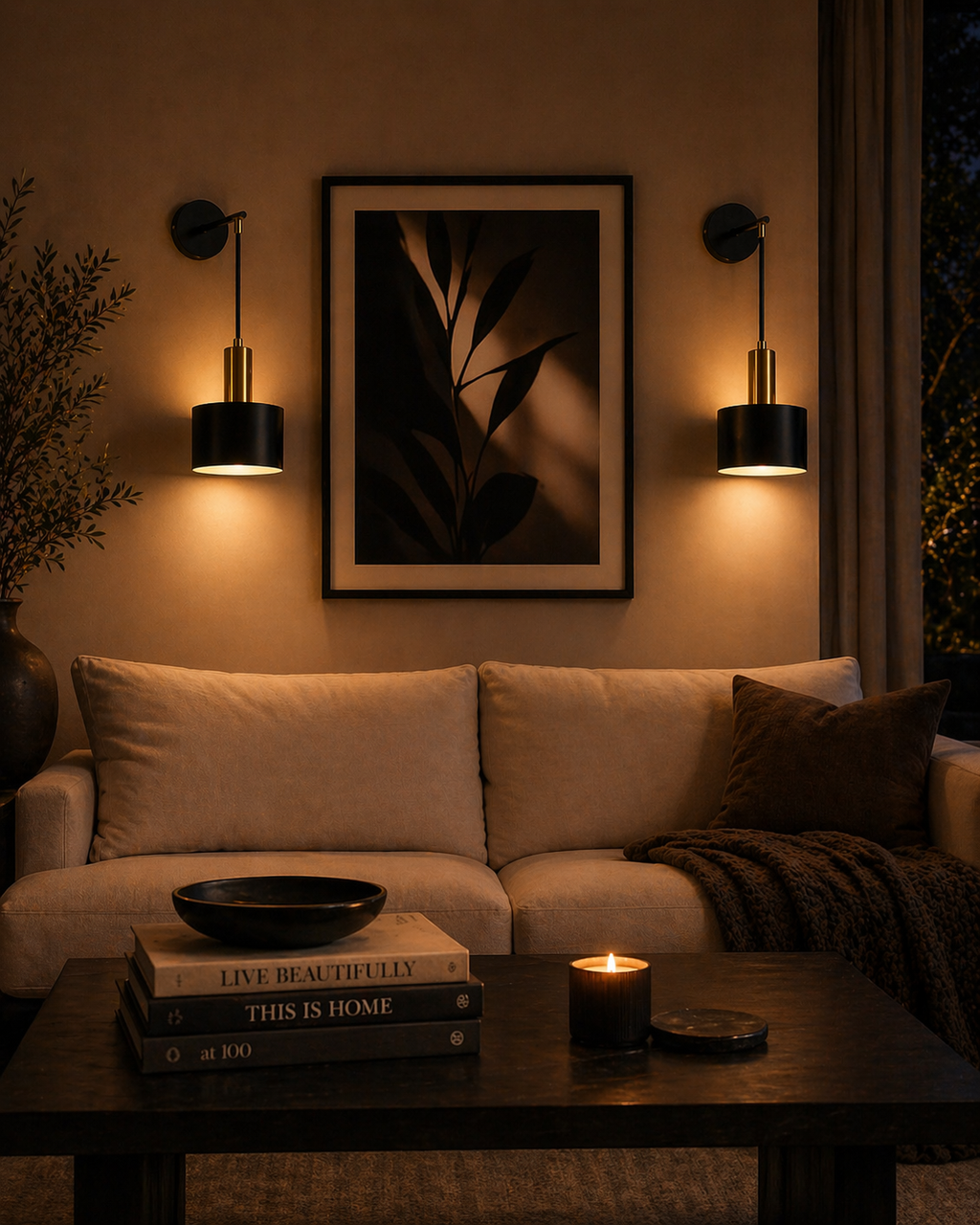 Noir Halo Wall Sconce Set