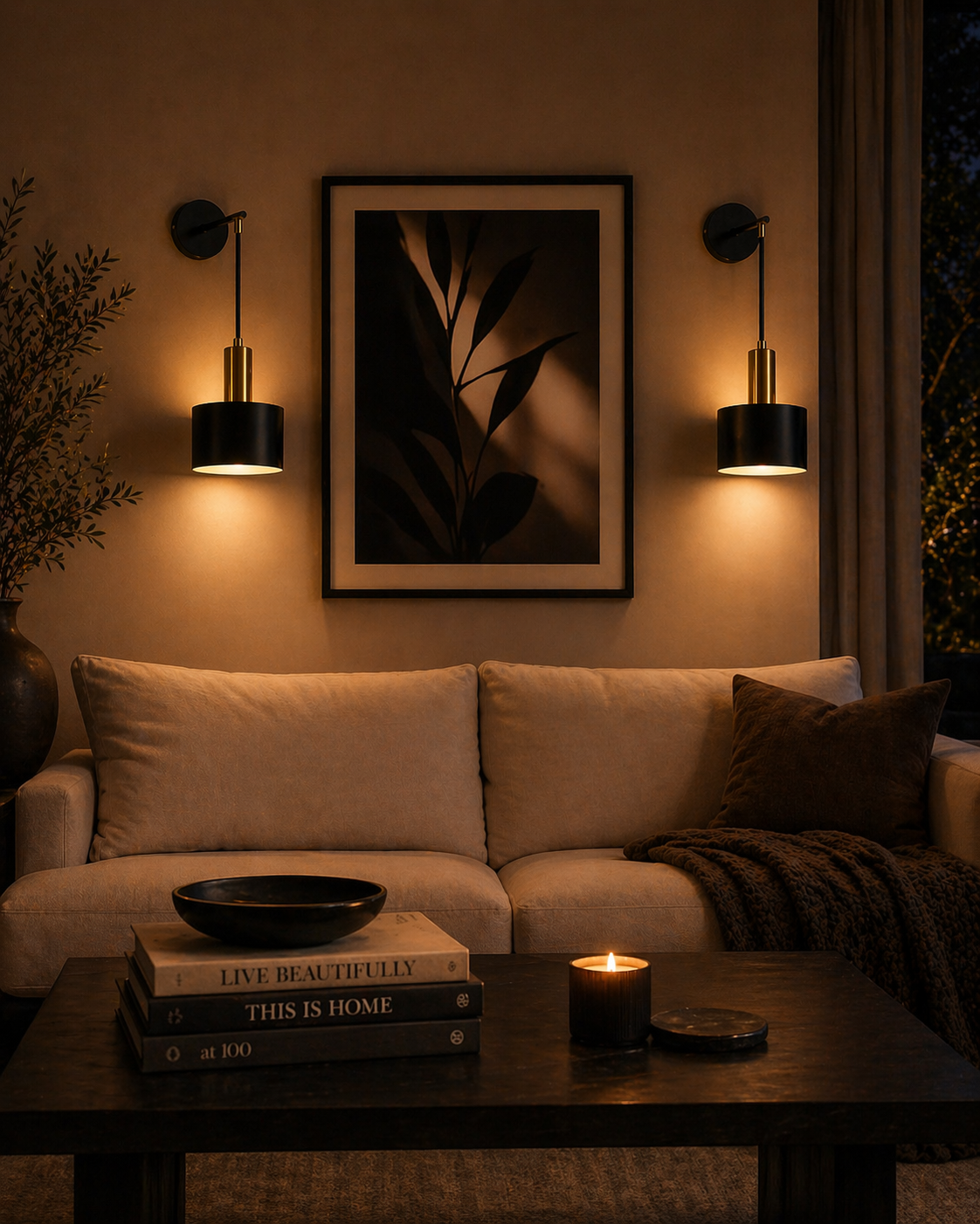 Noir Halo Wall Sconce Set