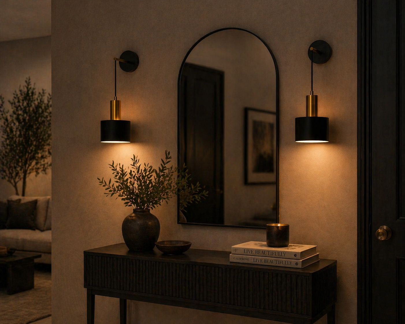 Noir Halo Wall Sconce Set