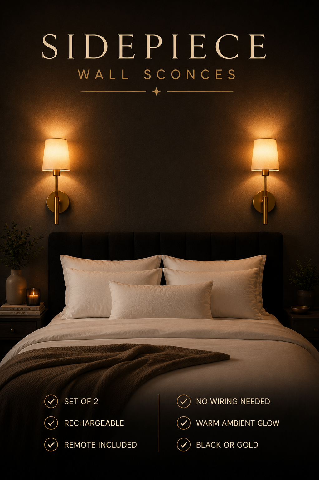 Sidepiece Wall Sconces(Set of 2)